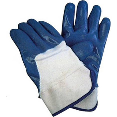 12 x GUANTI NBR PALMO RICOPERTO IN NITRILE BLU TG.10