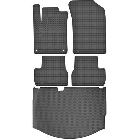 Ensemble de tapis de sol en caoutchouc pour Citroën C3 II Berline (2010-2016) + tapis de coffre