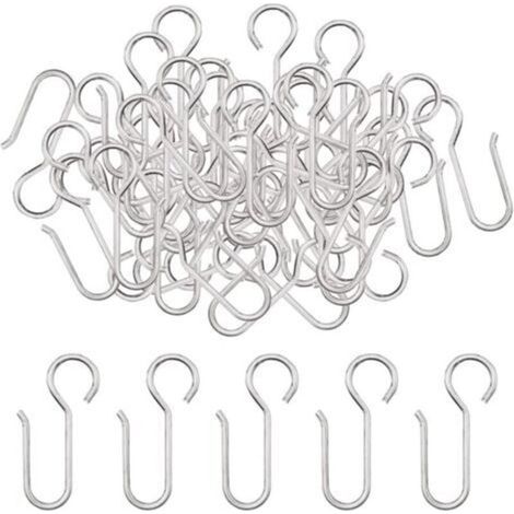 Crochets agrafes pour Rideaux,40 pièces Crochets Rideaux Rail,Crochets pour Rideaux en Zinc à Usage intensif,pour Les Rideaux de Porte,etc(50x2,5mm)
