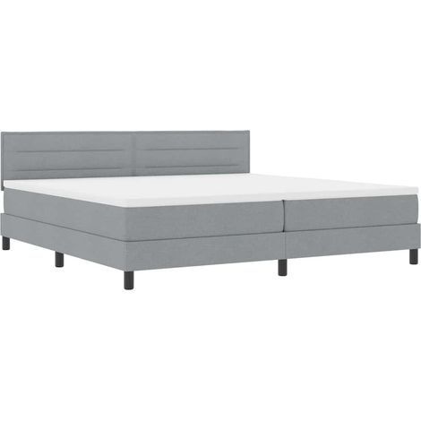 Maison Exclusive - Letto a molle con materasso Grigio chiaro 200 x 200 cm Tessuto (1/5)