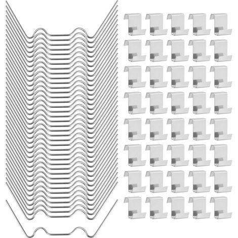 120PCS clips pour serre W+Z Acier Inoxydable Clips en Verre à la Serre Fixation Plaque de Polycarbonate Clips de Fixation Serre pour Serres,Installations Fixes en Intérieur et les Plantes (1/5)
