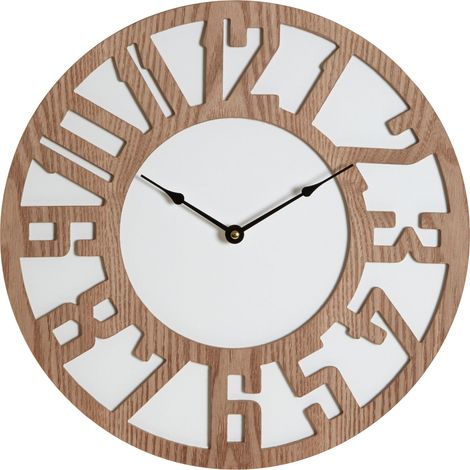 Premier Housewares Wall Clock Wooden Clocks For Living Room Roman Numbers Kitchen Clocks Wall Contemporary Clocks For Bedrooms 40 x 5 x 40 (1/3)