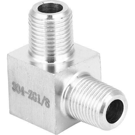 Raccord coudé à 90° BSPT mâle-mâle en acier inoxydable 304, connecteur de tuyauterie 1/8 (1/5)