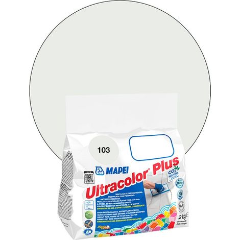 Mapei – Joint de carrelage ULTRACOLOR PLUS 103 Lune blanche – Mortier hydrofuge et résistant aux moisissures – Pour joints jusqu'à 20 mm – 2 Kg (1/5)