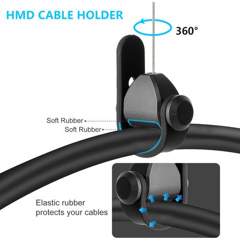 Système de poulie rétractable pour câbles VR - Compatible avec HTC Vive, Rift S, Oculus Quest 2 - Accessoires de réalité virtuelle (1/4)