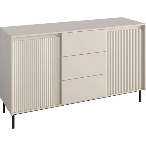 Cómoda Comfivo Delruva I, Cachemira, Con cajones y puertas, Número de cajones: 0, 90x153x50cm