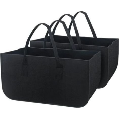 2 Pièces Sac à Bûches de Cheminée Sac à Bois de Chauffage Sac à Bûches en Feutre, Panier de Rangement Pliable de Grande Capacité Sac à Provisions, pour le Shopping de Jouets à Bûches de Bois de Chauff