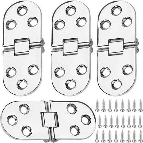 pair 4 Pièces Pliante Flip Top Charnière, Charnière Flip Pliable Alliage Zinc, pour Table Pliante Cabinet Porte Meubles, Avec Vis（Argent）-Fei Yu (1/5)