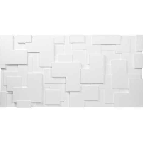 MARBET DESIGN 3D Wandpaneele Styropor Paneele weiß 96x48x3cm Wandverkleidung Wärmedämmung: 12 Paneele / 5.53 m², PD-2 (1/5)