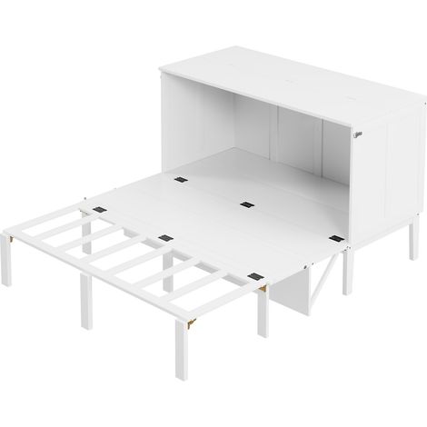 Cama abatible vertical 140 x 200 cm con somier, blanca (1/5)