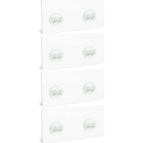 Lot de 4 crochets adhésifs pour étagère de douche, crochets muraux transparents pour étagère de salle de bain panier d'angle porte-savon salle de bain toilettes (1/5)