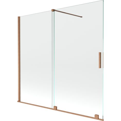 Mexen Velar paratia doccia 2 ante scorrevoli 170 x 150 cm, trasparente, rame spazzolato - 896-170-000-01-65 (1/5)