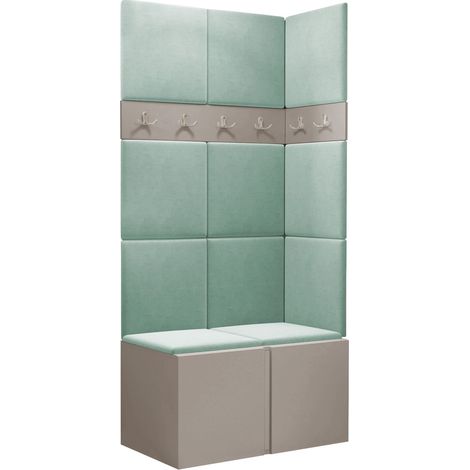 Conjunto para recibidor Pinis I, Manila 11, 186x84x46cm, Aglomerado laminado, Tapiz, Colocada, Montada en la pared