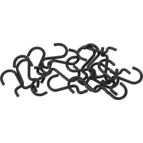Ganchos de Hierro Negro 20 Piezas para Tablero Perforado (1/5)