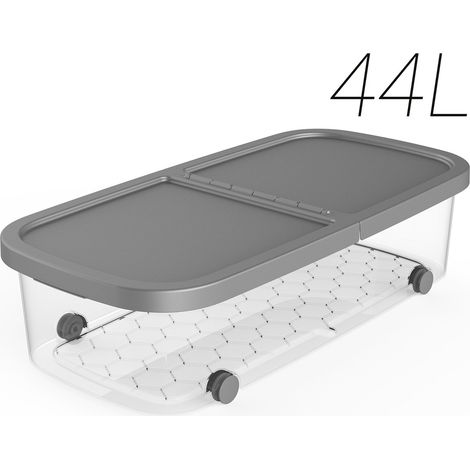 CAJA MULTIUSOS RUEDAS 79X39X20 CM 44L PLATA