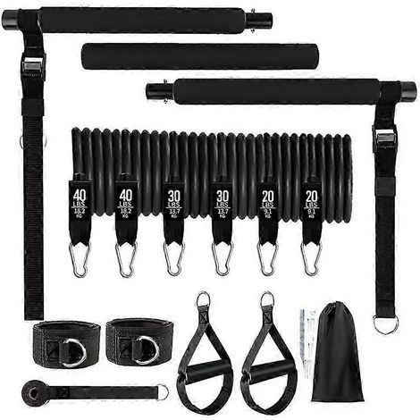 Kit de résistance fitness 180 lb, entraînement complet du corps, bande de résistance portable en TPE, yoga, pilates, salle de sport (F fdq) (1/5)