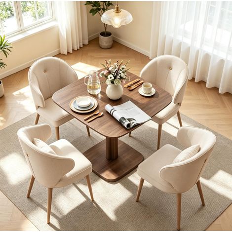 Tavolo da pranzo quadrato per 4 persone in legno marrone 70 x 70 x 75 cm (1/5)