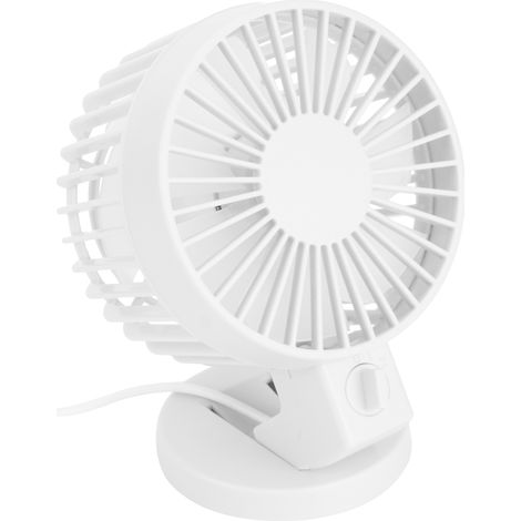 Mini ventilateur de bureau portable USB ultra silencieux, inclinaison à 45°, blanc, idéal pour la maison et le bureau. (1/5)