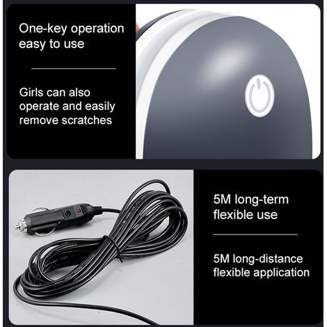 Tragbare elektrische Poliermaschine, Poliergerät, Kratzerreparatur, Schleifgerät, Autokratzerreparatur-Set für Zuhause, 12.000 U/min, 12 V, 0–120 W, Schwarz (1/4)