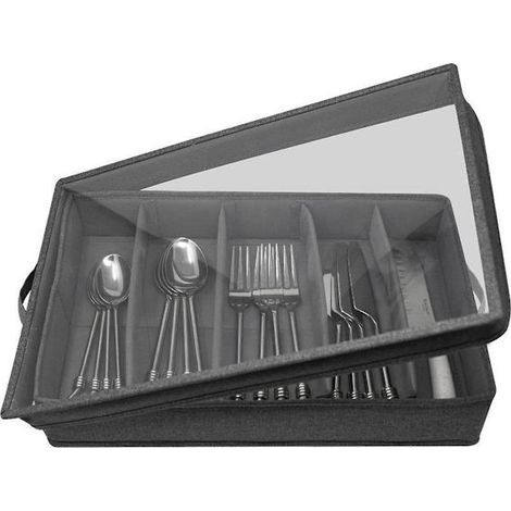 Rangement des couverts et ustensiles - Boîte à couverts résistante avec séparateur ajustable, 5 compartiments (1/5)