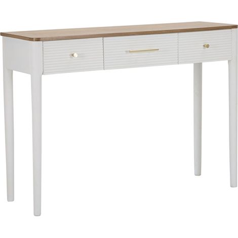 Console Fissa Matera 107x80x37 cm in Legno MDF e Ferro Bianco/Marrone (1/5)
