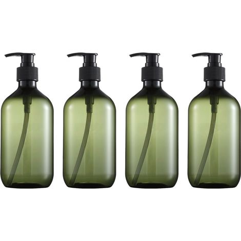 SABIR Distributeur Champú avec bombe 300 ml, flacons distributeurs jabón 300 ml pour gel ducha, champagne, jabón liquide (vert), Seuçais STOL (1/5)