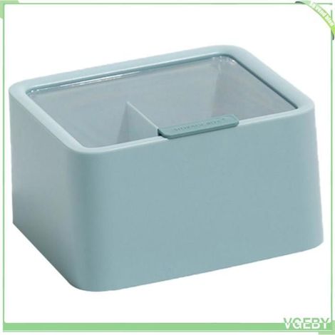 Boîte de rangement en coton cosmétique - FAFEICY - Distributeur de tampons - Léger - Anti-poussière - Bleu (1/5)