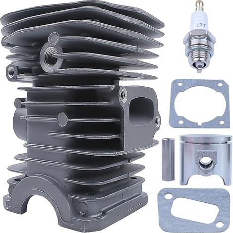 Kit Piston et Cylindre pour Husqvarna 340 345 340e 345e Tronçonneuse, 40mm Nikasil Cylindre + Piston + Joint + Bougie Pièces de Rechange Accessoire de Tronçonneuse