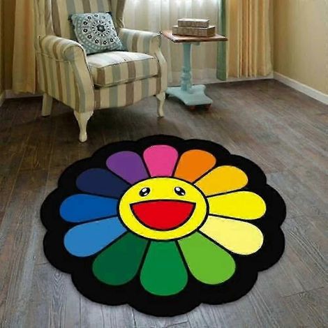 Tapis de sol Takashi Murakami Tournesol 2025, antidérapant (120 cm x 120 cm), JNX (1/2)