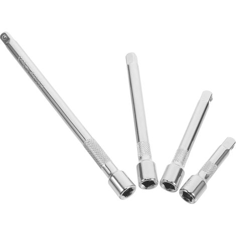 4 Pcs Jeu de Rallonge pour Cliquet en Acier Chrome Vanadium Argenté, Design Étendu et Facile à Nettoyer, pour Réparations Automobiles et Assemblage de Meubles (1/5)
