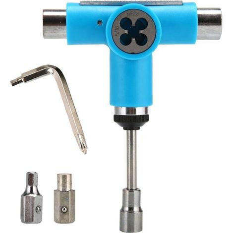 CSPARKV Outil de skateboard portable en T pour réparation de longboard - Outil multifonction pratique avec clé à cliquet en T (1/5)
