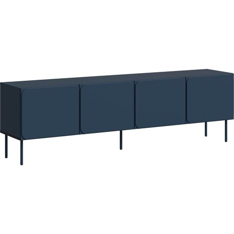 Mueble TV Fentore 101, Índigo, Número de puertas: 0, Número de cajones: 0, 200x61x40cm