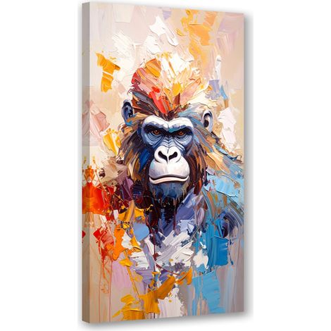 Wandbild Bunte Gorilla-Abstraktmalerei 40x80 cm (1/5)