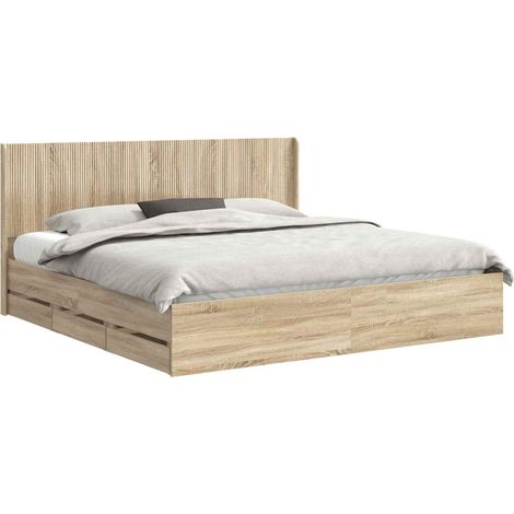 Maison Exclusive - Struttura del letto con stoccaggio e testata Rovere Sonoma (1/5)