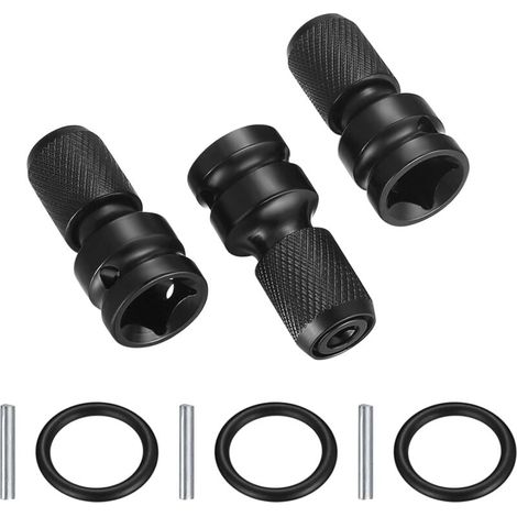adaptadores de dado cuadrado de 1/2" a dado hexagonal de 1/4", convertidor de mandril de liberación rápida, llave de trinquete hexagonal para llave de trinquete de impacto y portapuntas de destornilla (1/5)