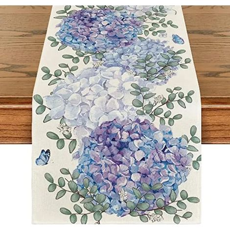 Tovaglia estiva con fiori colorati 180x33 Ortensia
