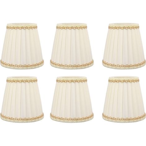 6 pièces ensemble petit abat-jour Style moderne tissu pince sur ampoule lustre abat-jour pour mur de Table (1/5)