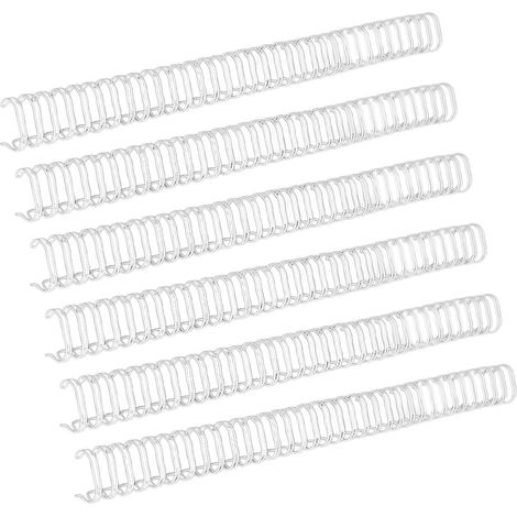 100 fils de reliure A4 12,7mm boucle double 34 trous pas 3:1 fil de fer nylon blanc (1/5)
