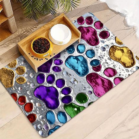 1 Tapis d'alimentation imperméable et résistant aux éclaboussures pour animaux de compagnie - Convient aux chiens et aux chats (1/5)