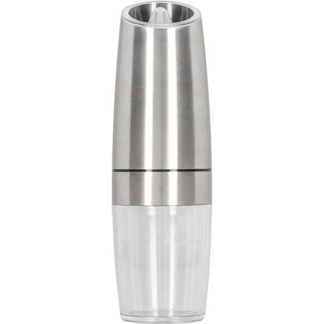Moulin à sel et poivre électrique en acier inoxydable avec capteur de gravité, moulin à poivre automatique réglable pour poivre, vanille, argent (1/5)