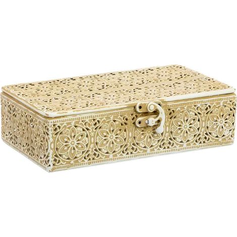 Caja de metal marrón 20.5x12.5x6h cm