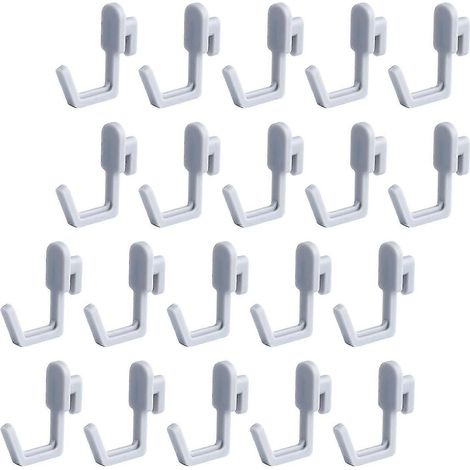 Lot de 20 crochets pour panneau perforé, accessoires multifonctionnels, stables et robustes, parfaits pour le rangement en atelier de loisirs créatifs et en randonnée.-Gray (1/5)