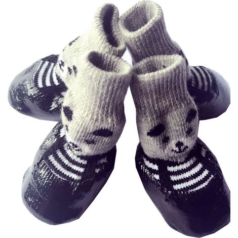 Chaussettes pour chiens antidérapantes imperméables 4 pièces, protections de pattes pour sport extérieur, bottes et chaussures pour pluie et neige