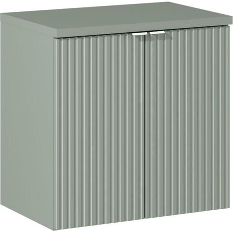 Set meuble sous vasque + plateau 60 cm - A portes - Vert Roseau - Livraison gratuite