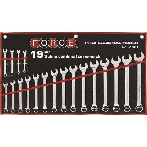 Cles mixtes polygonales xzn spline - jeu de 19 cles de m6 a m24 (1/3)