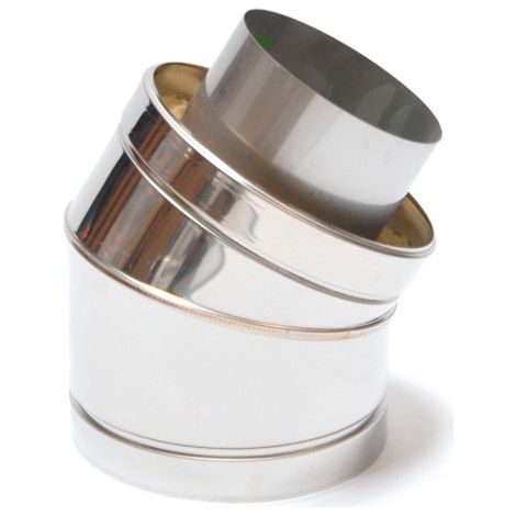 ASTEC Rohrbogen 30° Winkel Doppelwandig DN113-300 Edelstahl Rohr Bogen Abgas 8221-130 (1/2)