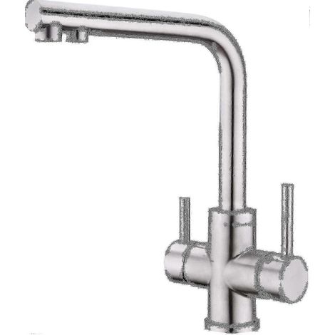Grifo de cocina 3 en 1 con filtro de agua, giro de 360°, grifo de agua potable de acero inoxidable, filtración de 2 etapas y doble modo. (1/5)