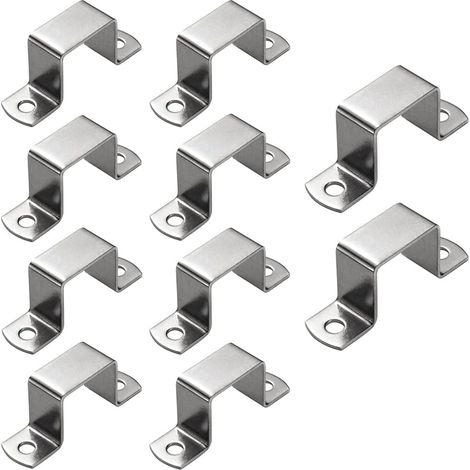 Collier de serrage carré pour tube (lot de 10), collier de serrage oblong carré, boucle de serrage en acier inoxydable pour tube carré, collier de serrage en forme de U, boucle de serrage pour selle d (1/5)