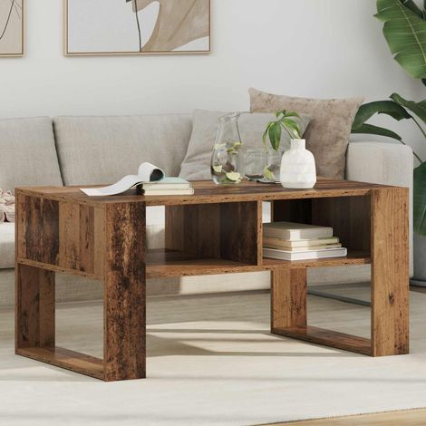 Couchtisch mit Speicher Altholz 92 x 53 x 45 cm Holzwerkstoff