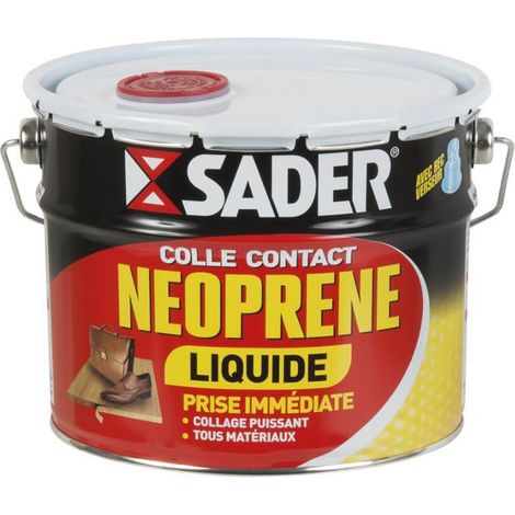 Colle néoprène liquide 2,5L – Résistance à l’humidité et 110°C – Collage puissant sur bois, métal, plastique, cuir – Application facile au pinceau – Sader